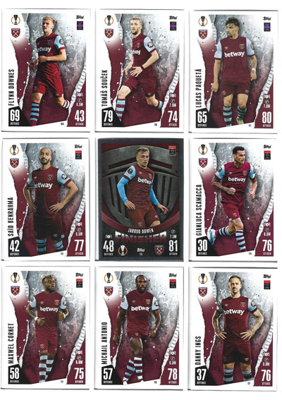 0. WEST HAM UNITED - KOMPLETT LAGSETT TOPPS MATCH ATTAX 2023/24