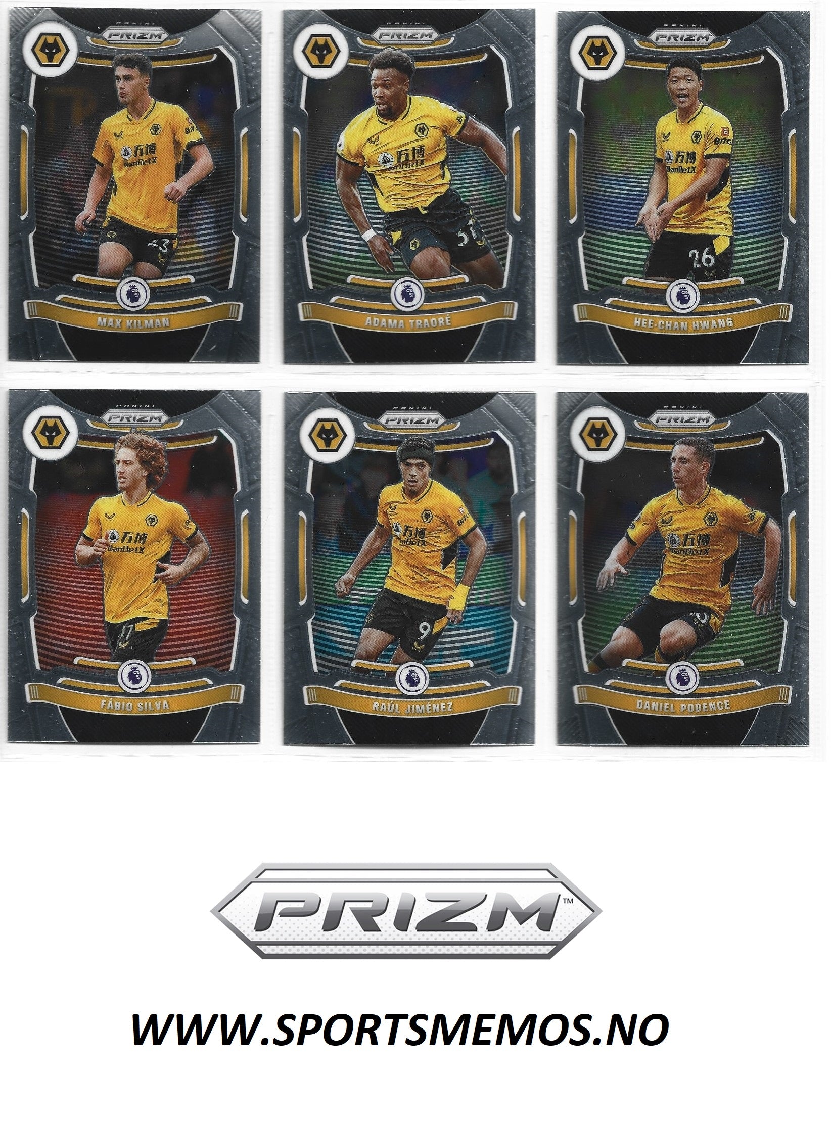 WOLVERHAMPTON WANDERERS - PANINI PRIZM PREMIER LEAGUE 2021/22 - KOMPLETT SETT
