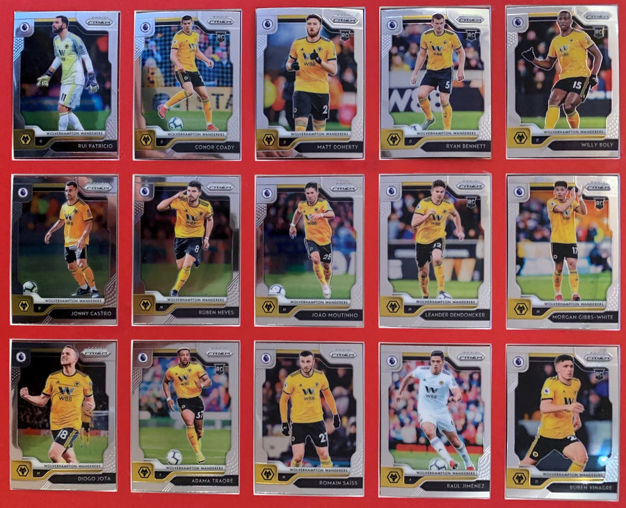 WOLVERHAMPTON WANDERERS - LOT - PRIZM 2019/20 - PARALLELL, INSERTS & LAGSETT
