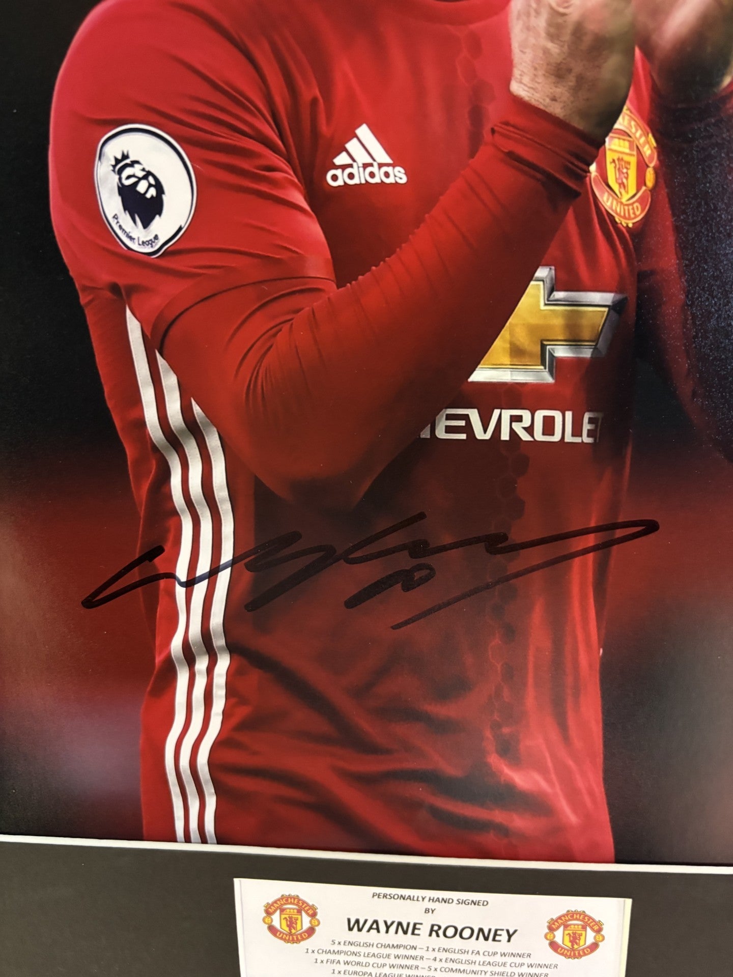 WAYNE ROONEY - SIGNERT BILDE MED EKTEHETSBEVIS/COA