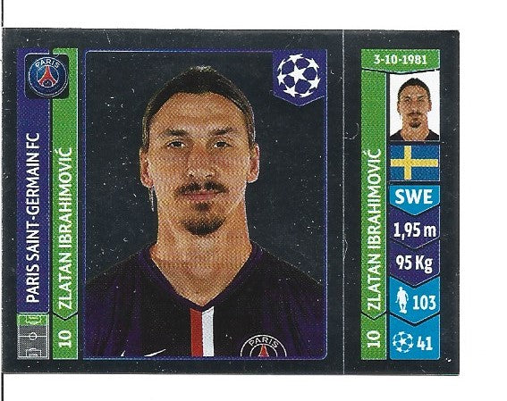 444. ZLATAN IBRAHIMOVIC -   PARIS SAINT-GERMAIN - SILVER STICKER