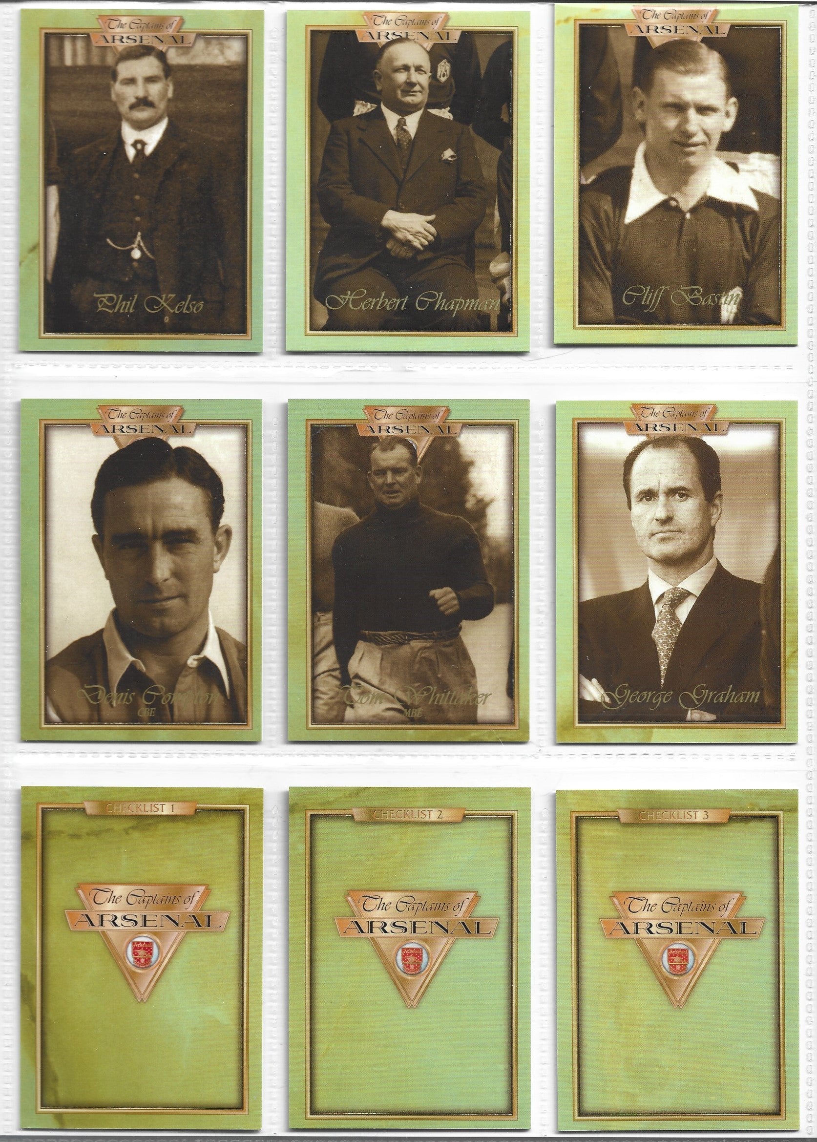 THE CAPTAINS OF ARSENAL - KOMPLETT SETT MED FUTERA PLATINUM 1998