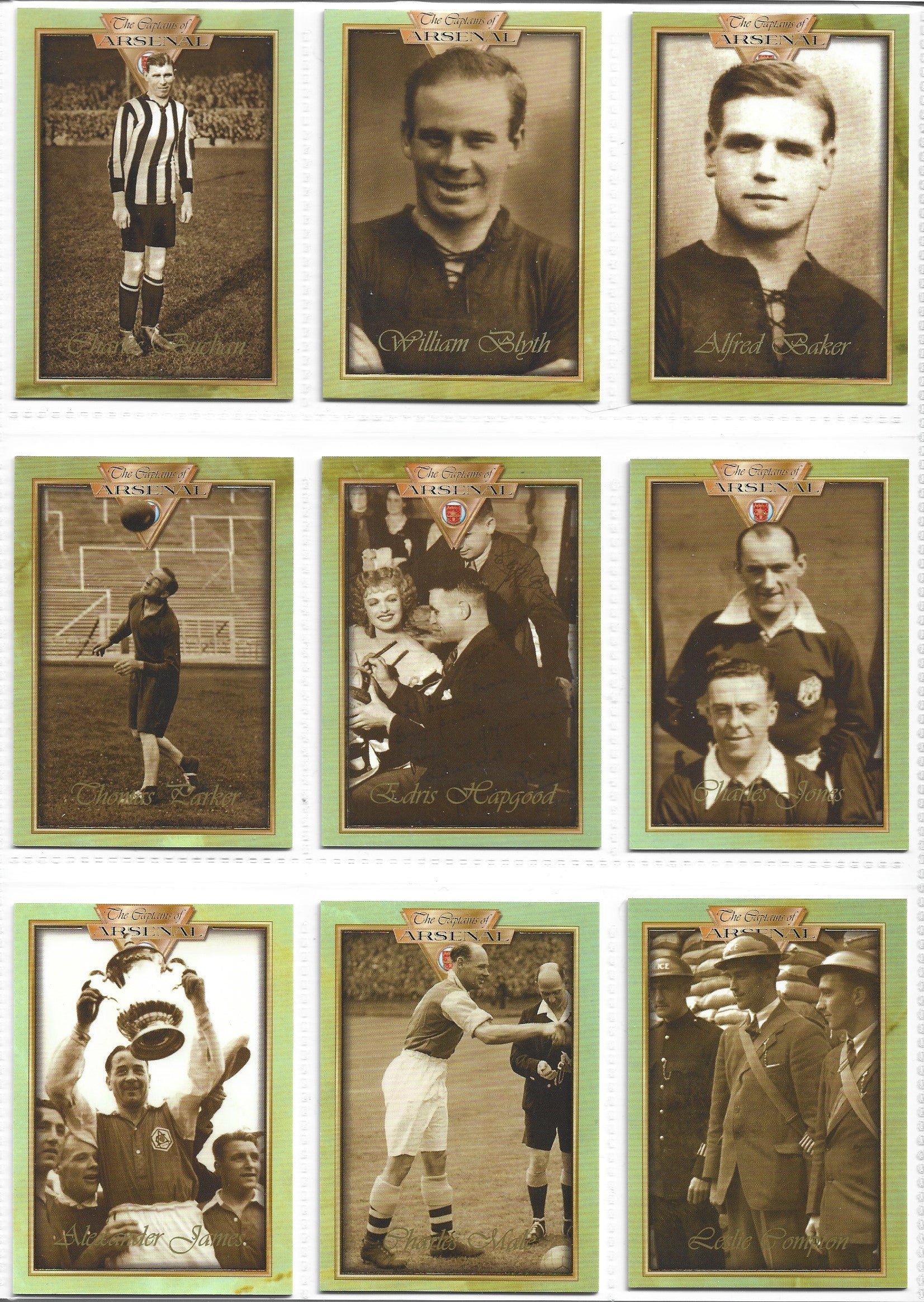 THE CAPTAINS OF ARSENAL - KOMPLETT SETT MED FUTERA PLATINUM 1998