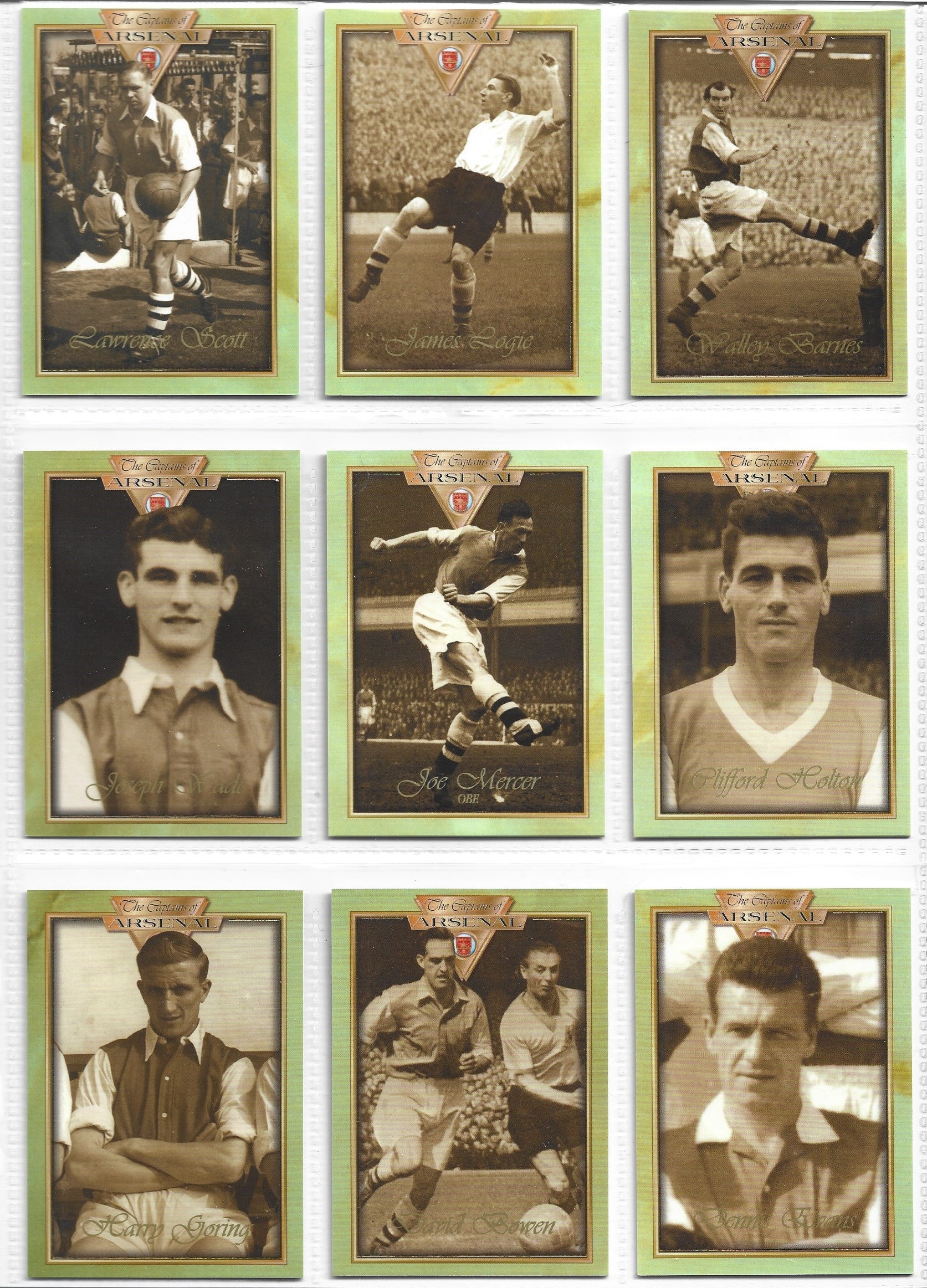 THE CAPTAINS OF ARSENAL - KOMPLETT SETT MED FUTERA PLATINUM 1998