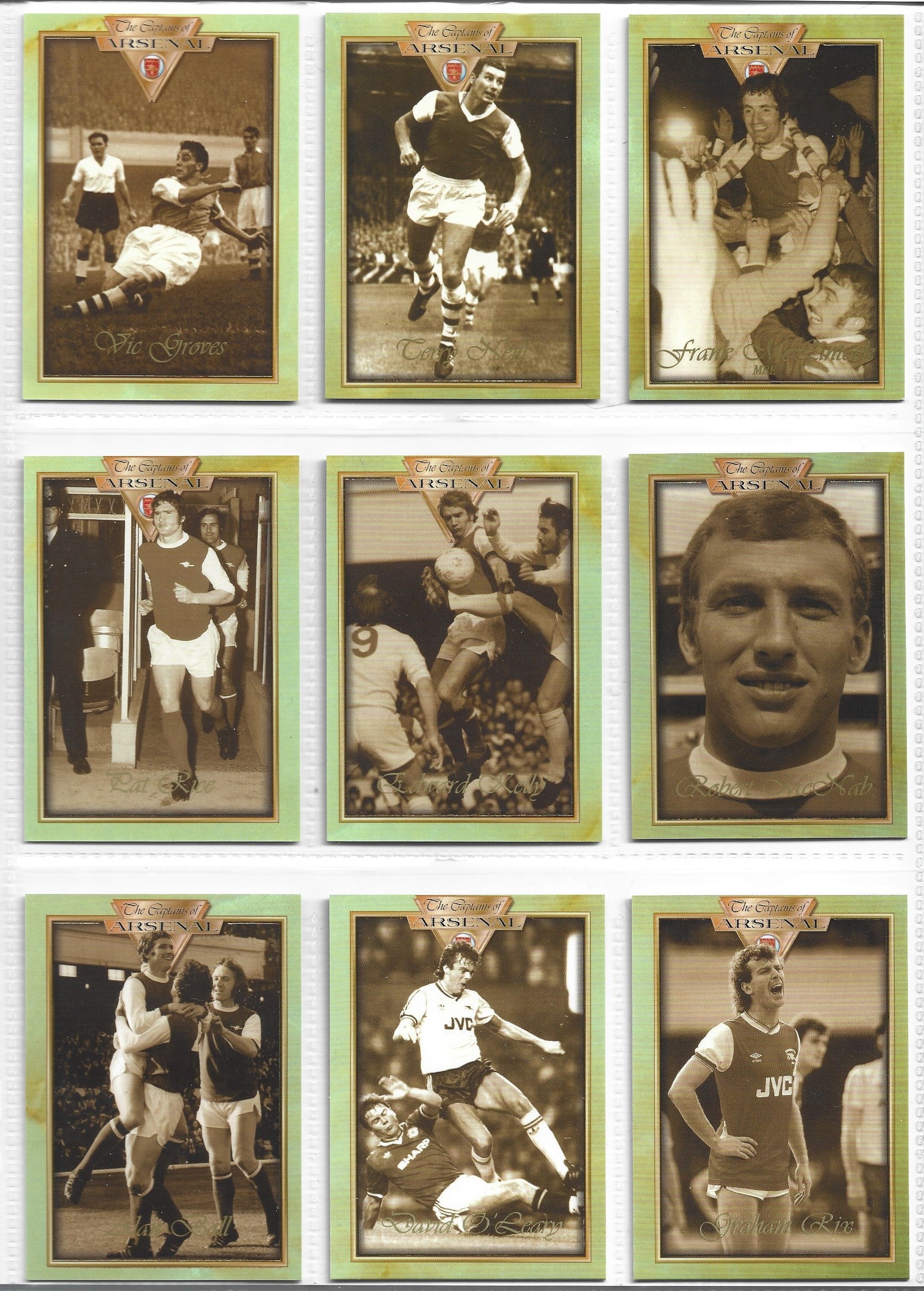 THE CAPTAINS OF ARSENAL - KOMPLETT SETT MED FUTERA PLATINUM 1998