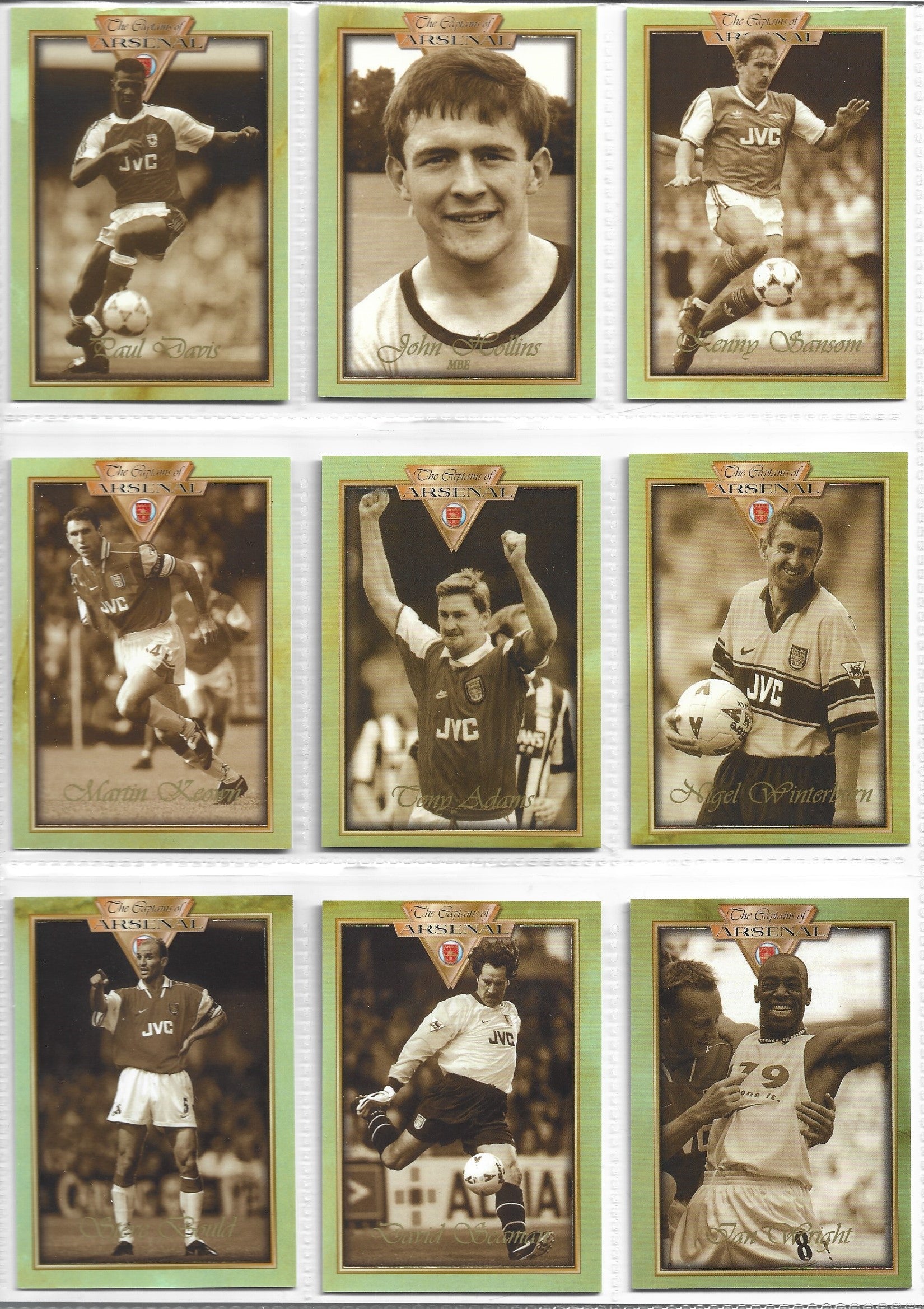 THE CAPTAINS OF ARSENAL - KOMPLETT SETT MED FUTERA PLATINUM 1998