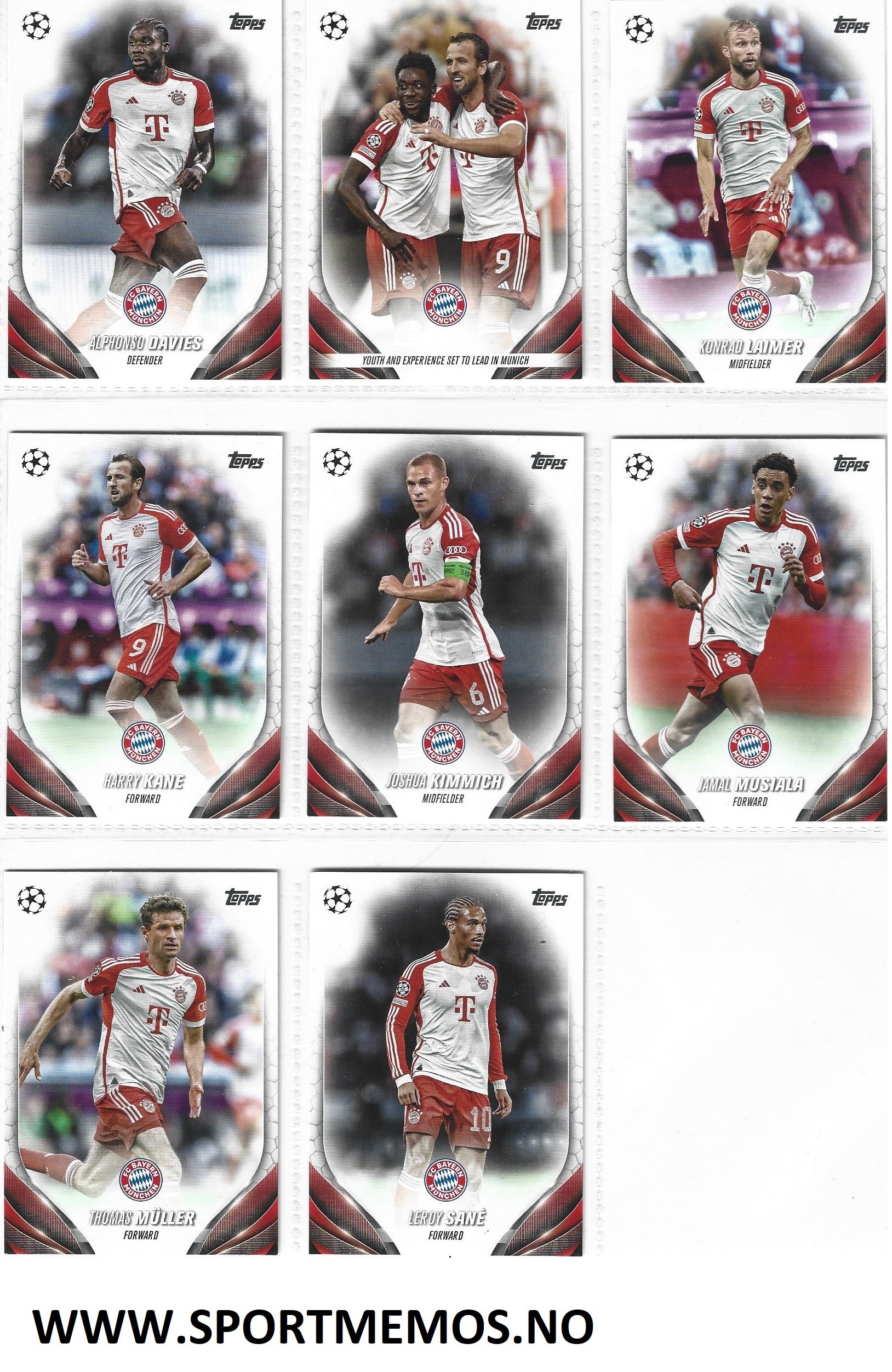 BAYERN MUNCHEN - KOMPLETT LAGSETT TOPPS UEFA CLUB COMPETITIONS 2023/24