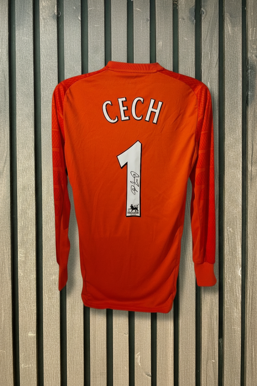 Cech shirt with wooden background