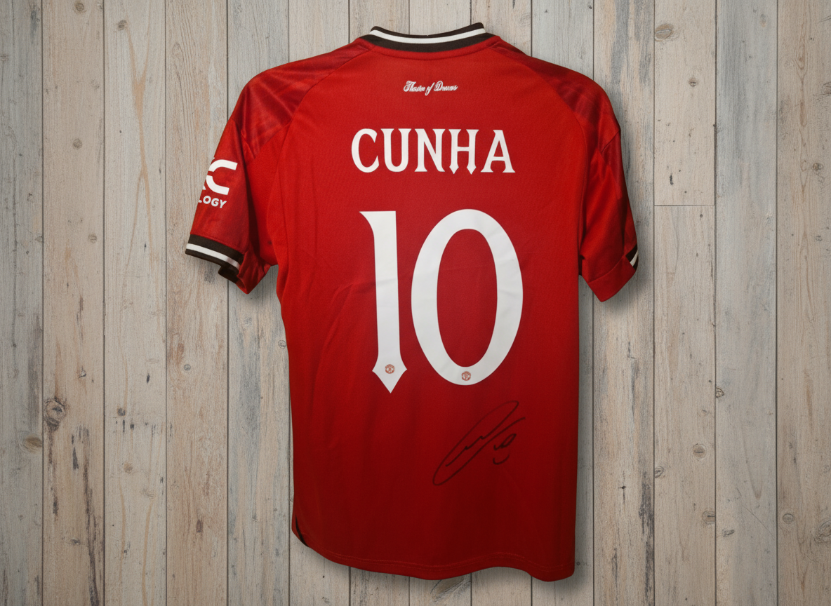 Cunha Jersey on Wooden Background