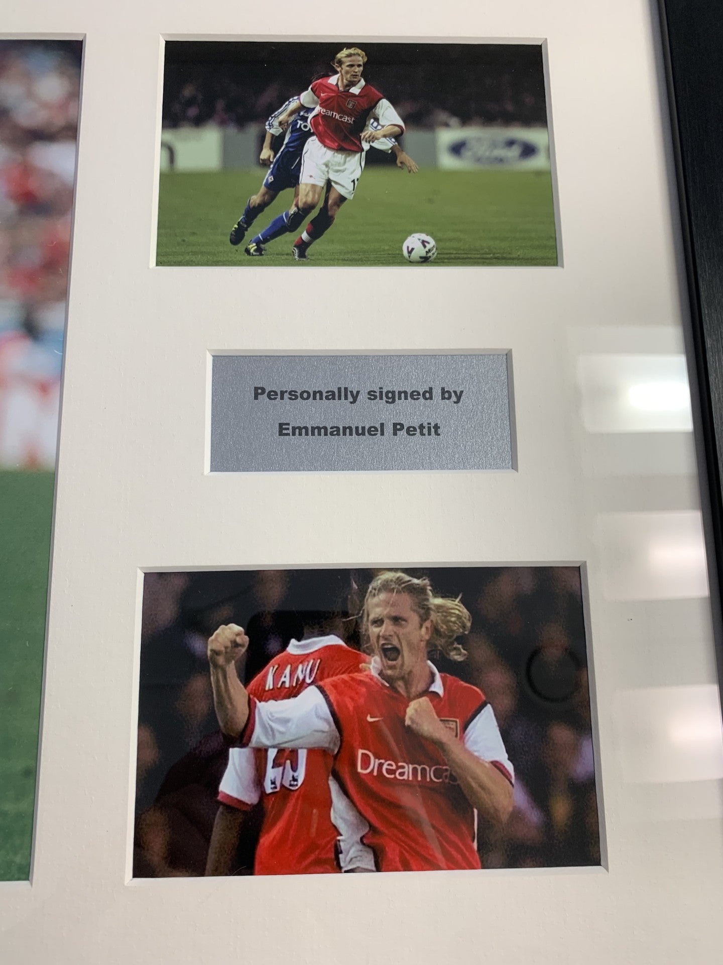 ARSENAL - EMMANUEL PETIT - SIGNERT BILDE MED EKTEHETSBEVIS/COA