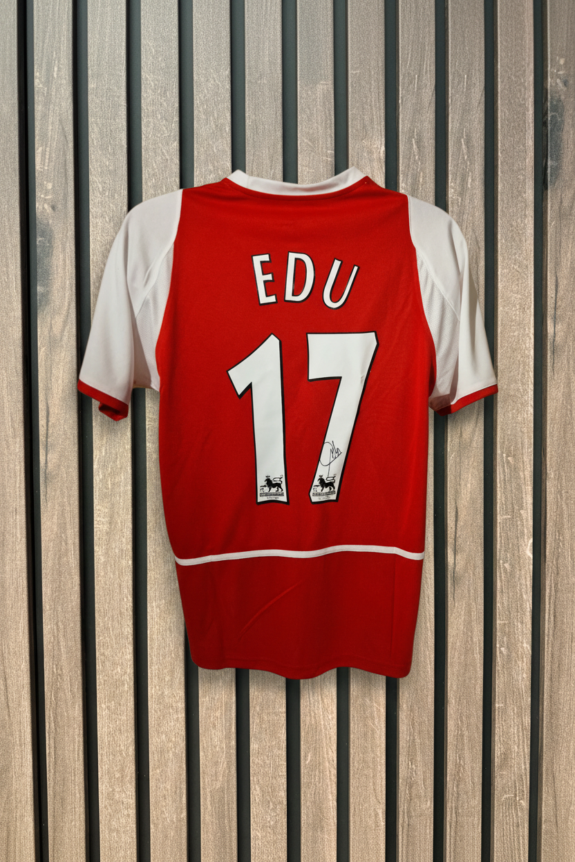 EDU Arsenal shirt with wooden background