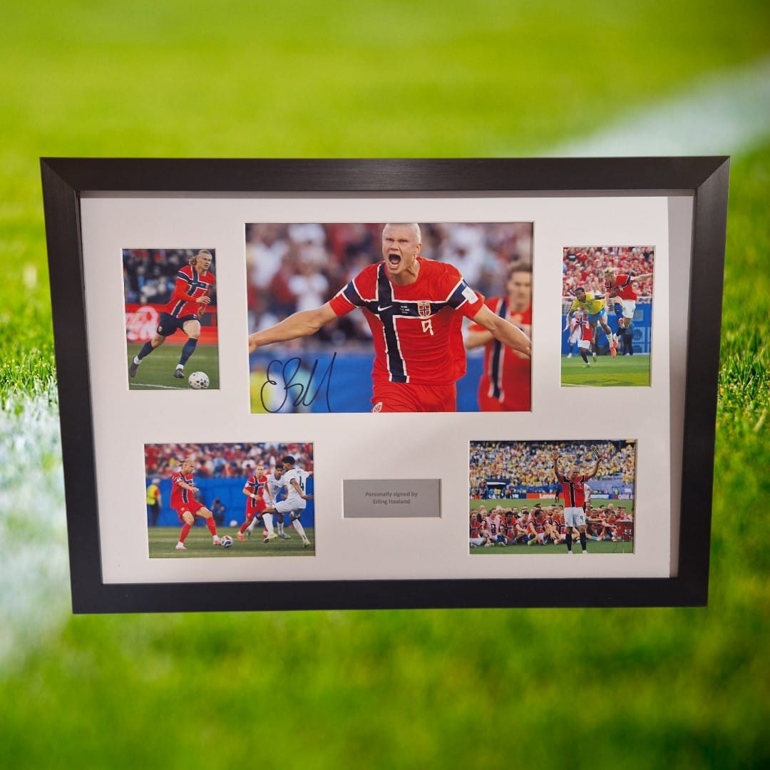 ERLING HAALAND - SIGNERT BILDE MED EKTEHETSBEVIS/COA
