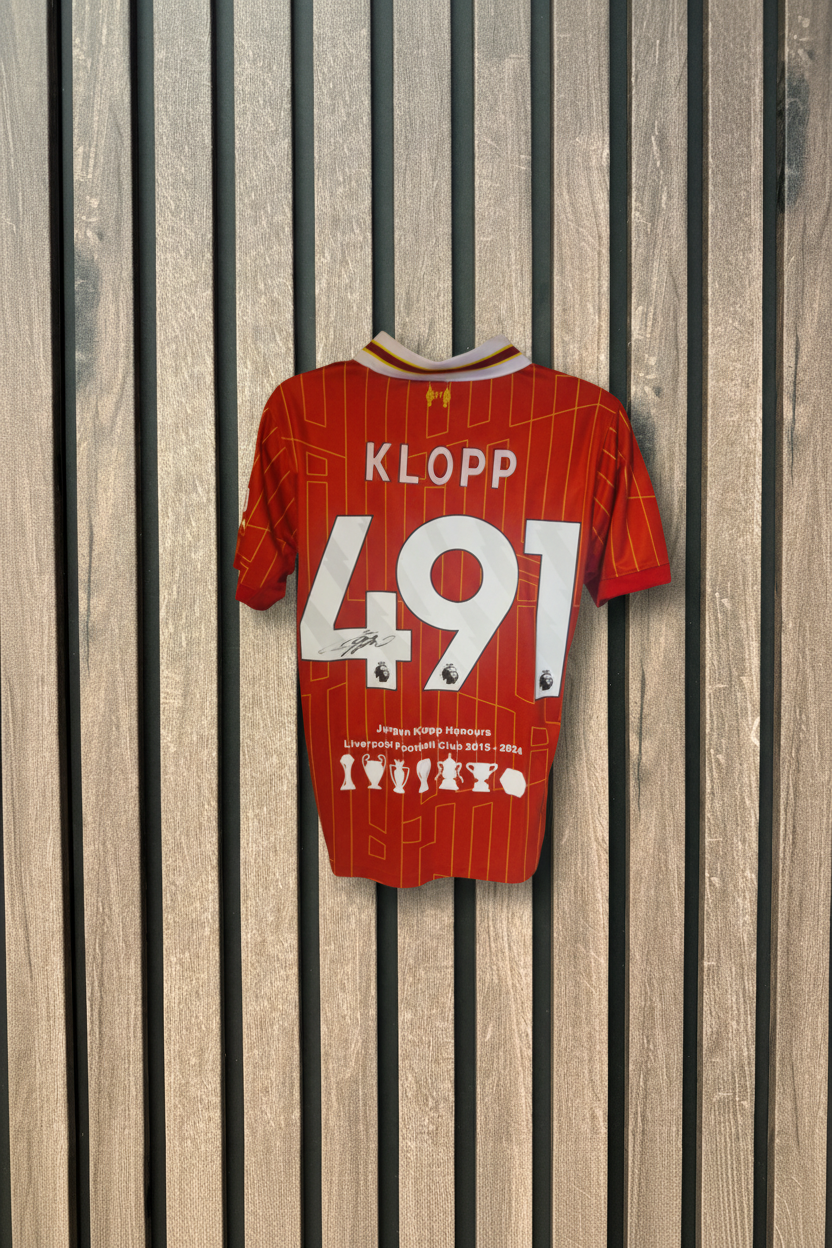 Klopp Shirt on Wood Background