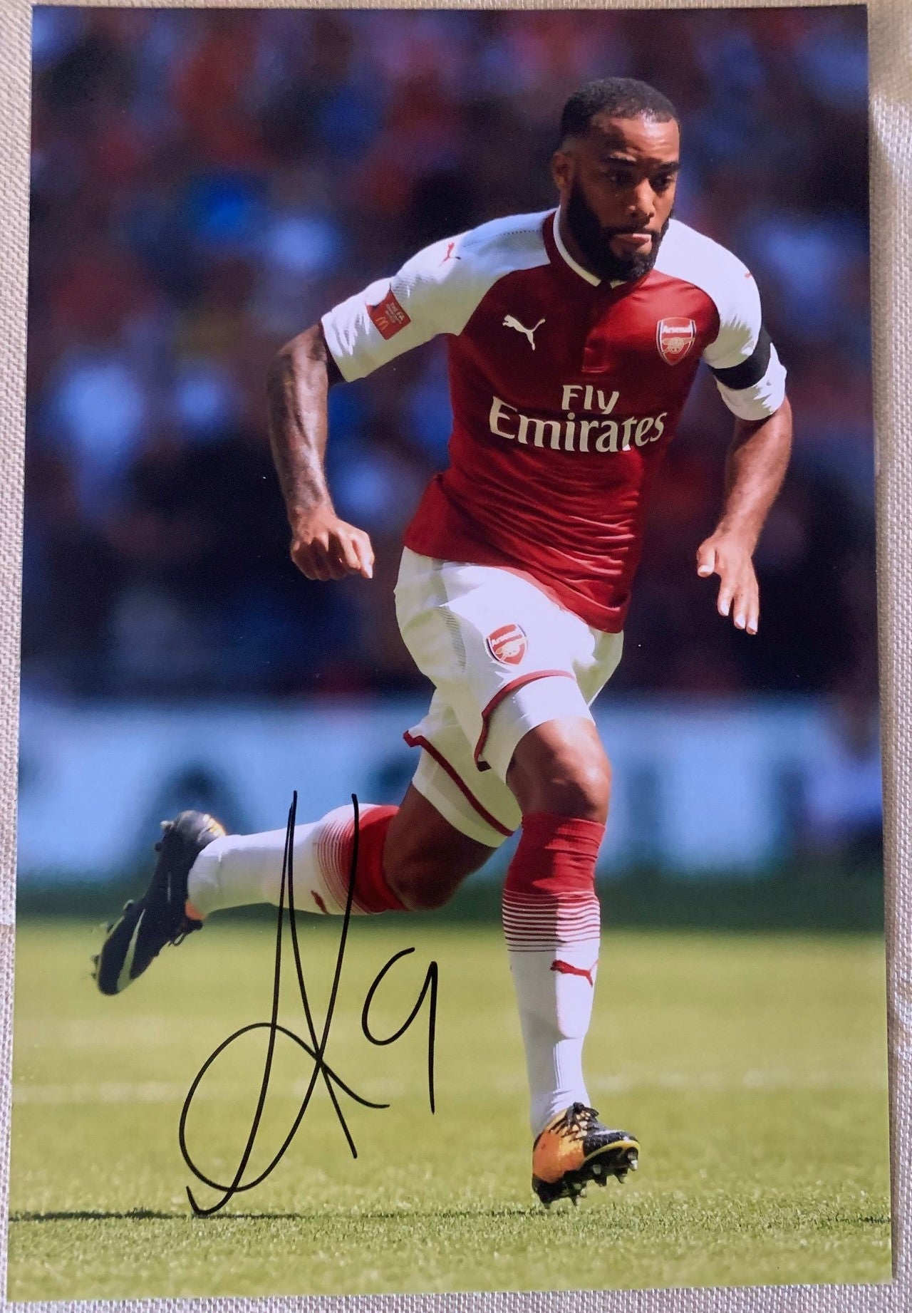 ARSENAL - ALEXANDRE LACAZETTE - SIGNERT BILDE MED EKTEHETSBEVIS/COA