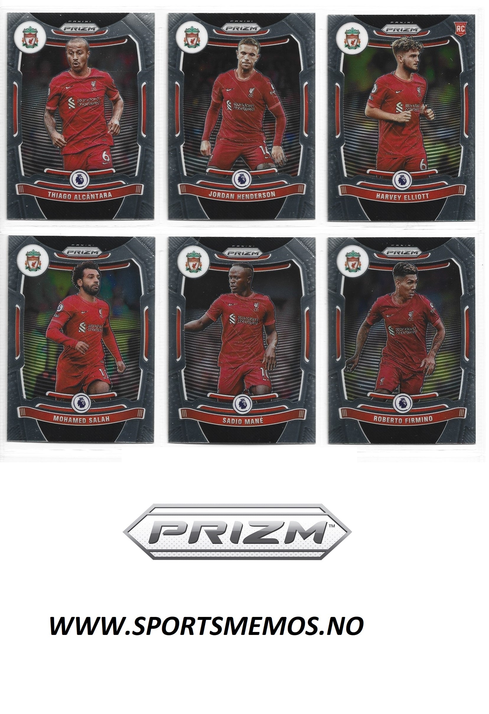 LIVERPOOL - PANINI PRIZM PREMIER LEAGUE 2021/22 - KOMPLETT SETT