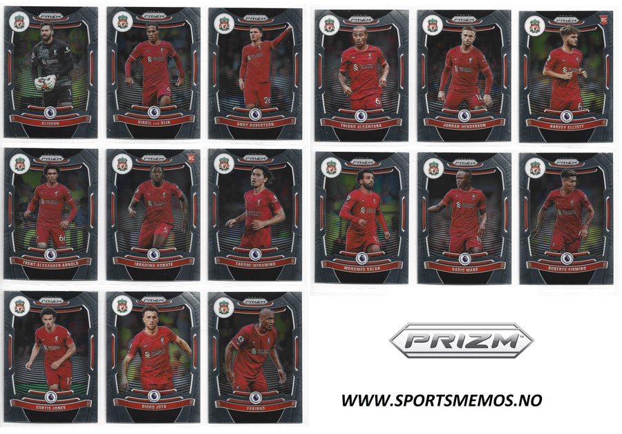 LIVERPOOL - PANINI PRIZM PREMIER LEAGUE 2021/22 - KOMPLETT SETT