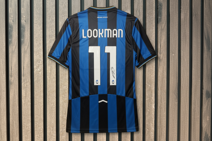 Lookman Inter Milan shirt with wooden background