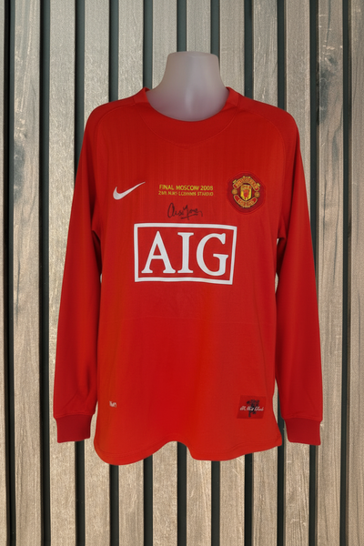 Manchester United Shirt Centered on Wooden Background