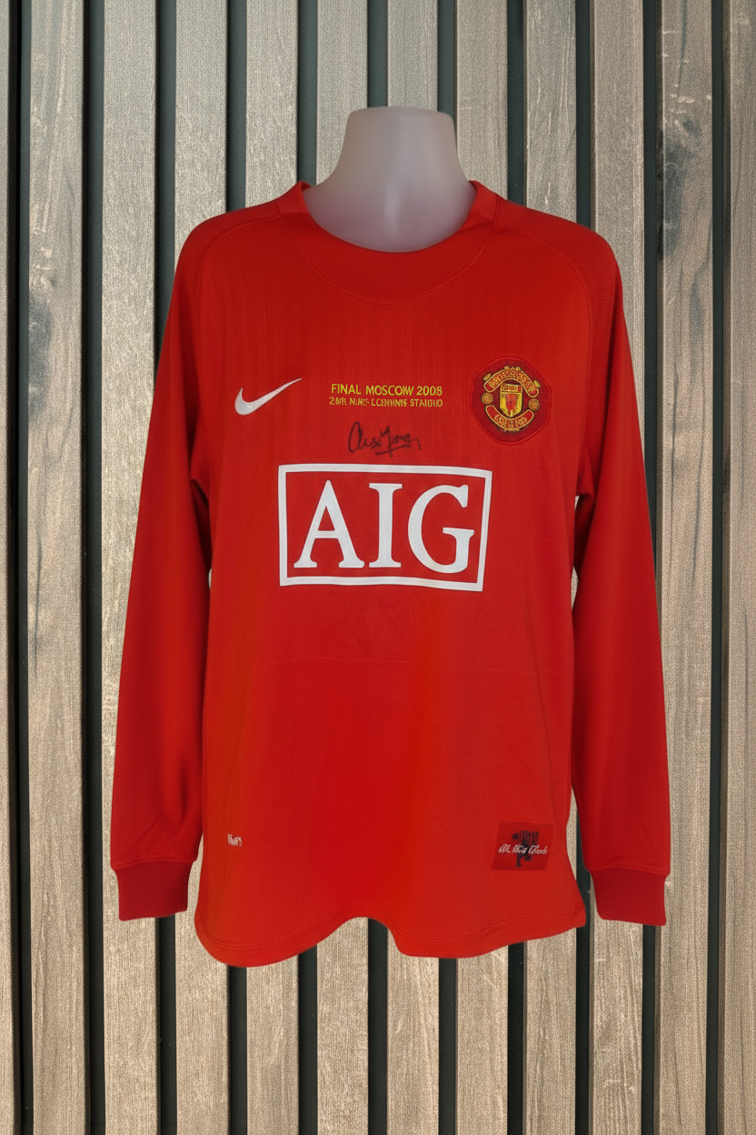 Manchester United Shirt Centered on Wooden Background