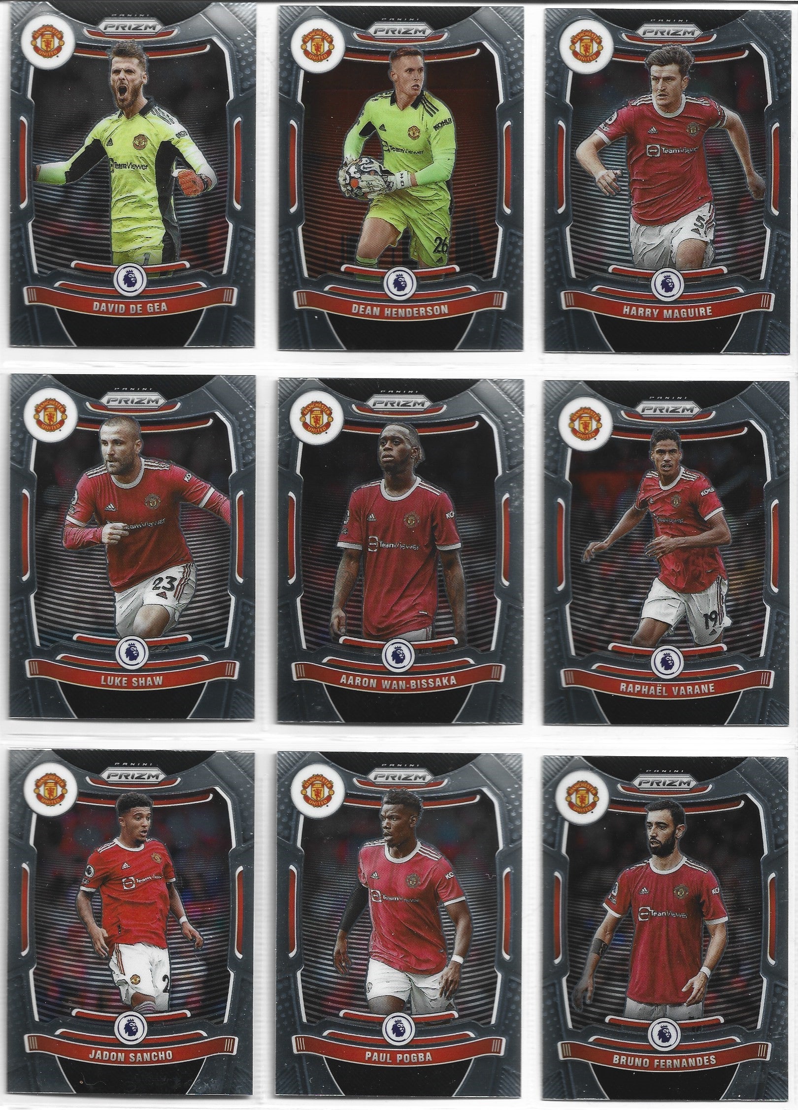 MANCHESTER UNITED - PANINI PRIZM PREMIER LEAGUE 2021/22 -  KOMPLETT SETT