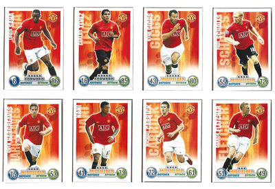 000. MANCHESTER UNITED - KOMPLETT SETT MED FOTBALLKORT FRA 2007/08