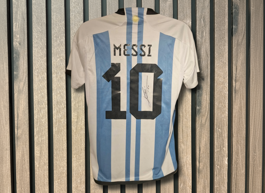 Messi Jersey on Wooden Background
