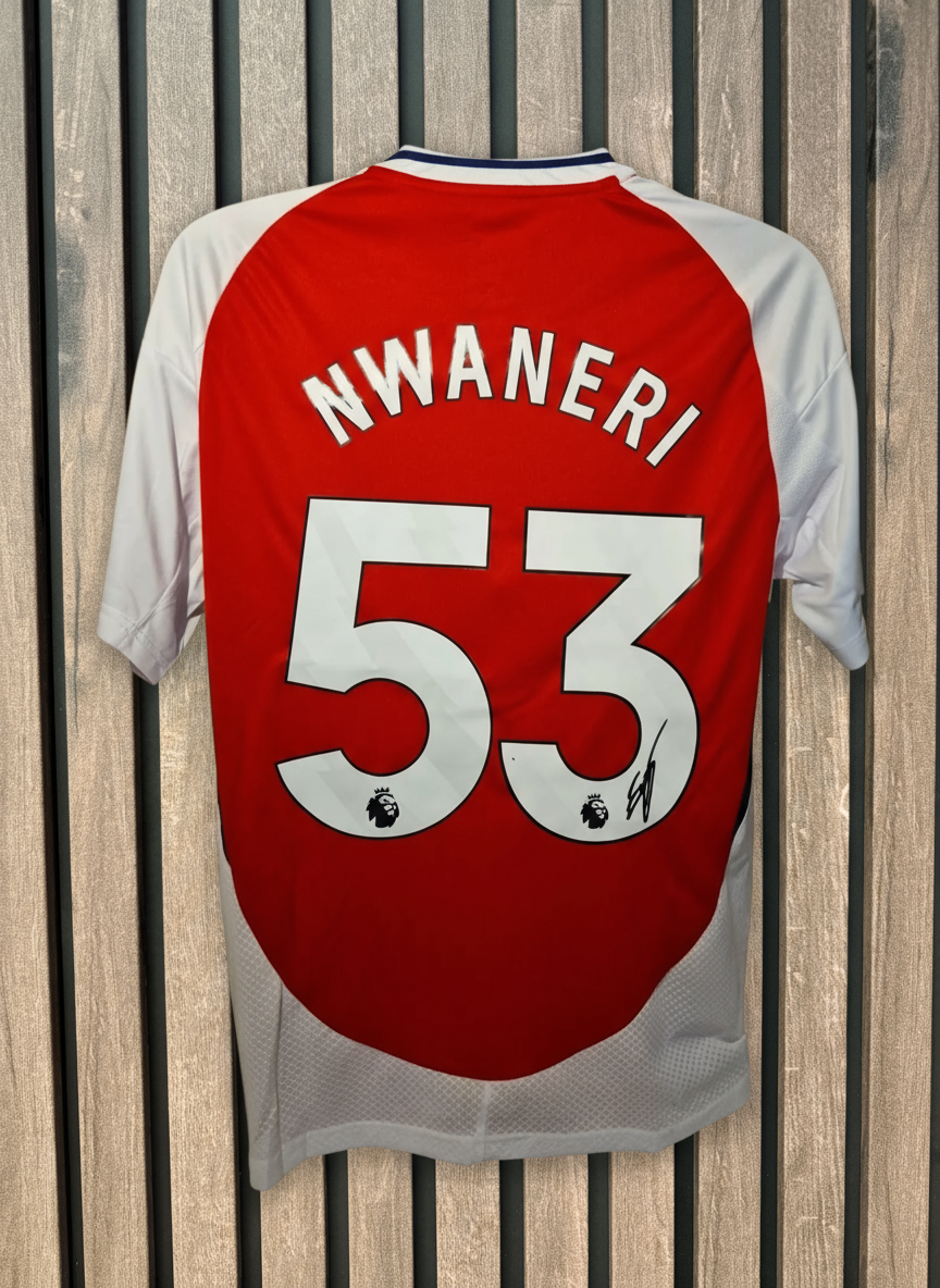 Nwaneri Jersey Enlarged with Wooden Background