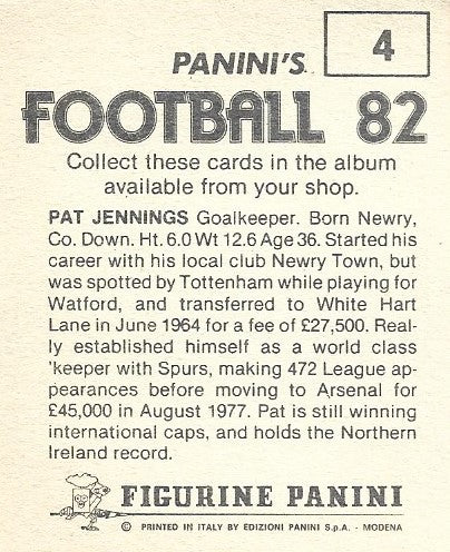 004. PAT JENNINGS - ARSENAL