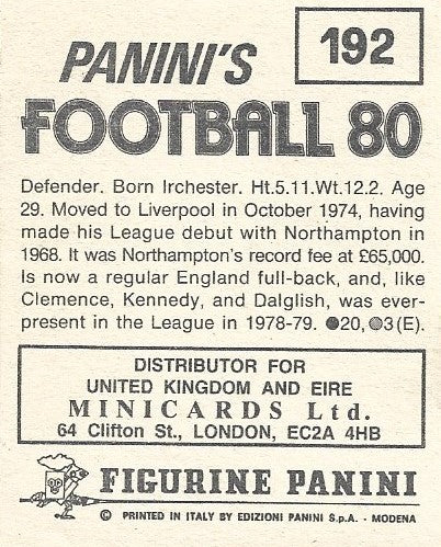 192. PHIL NEAL - LIVERPOOL