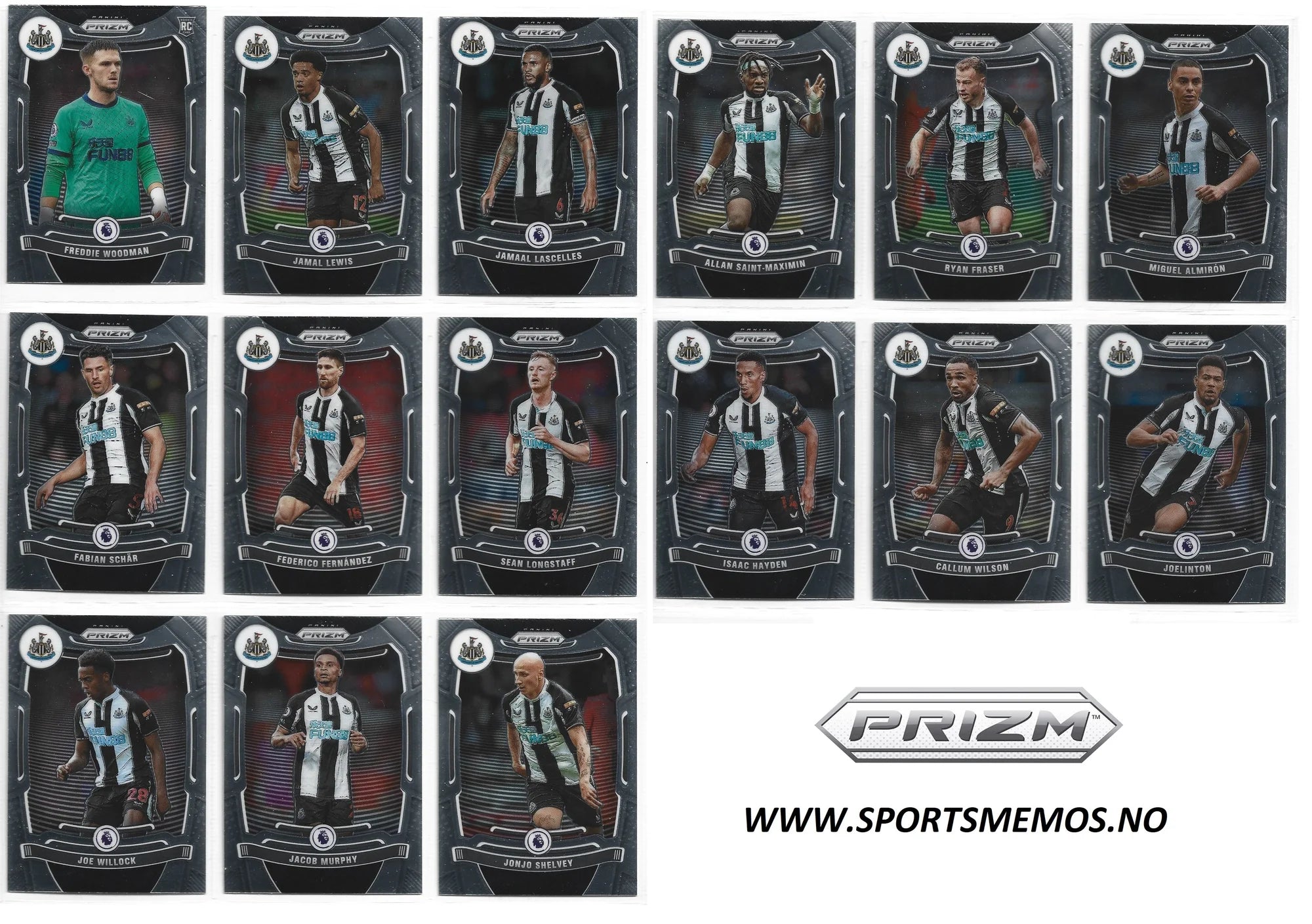 NEWCASTLE UNITED LAGSETT - FÅ 3 BETAL FOR 2 - PANINI PRIZM, PREMIER GOLD 2002 & TOPPS RED BACKS