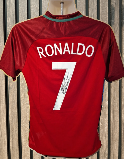 Ronaldo Jersey on Wooden Background