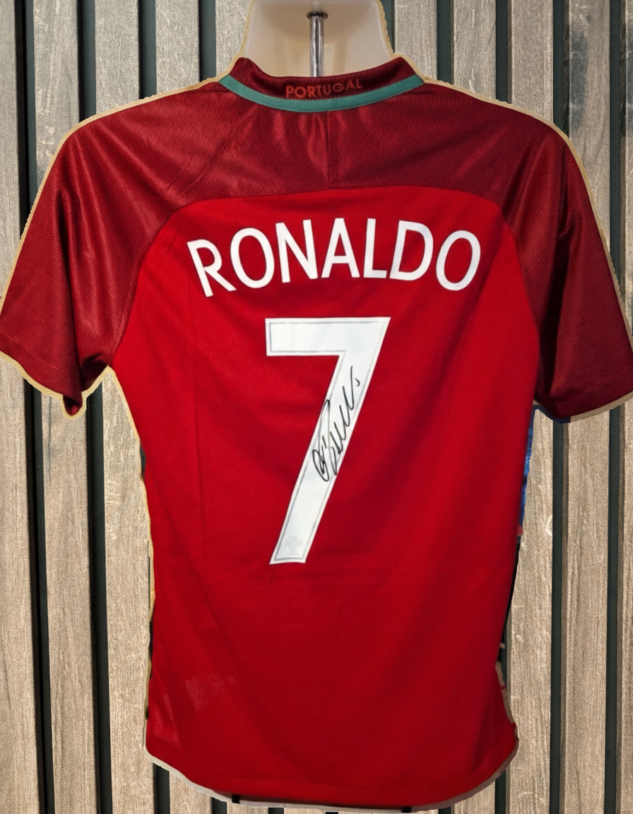 Ronaldo Jersey on Wooden Background