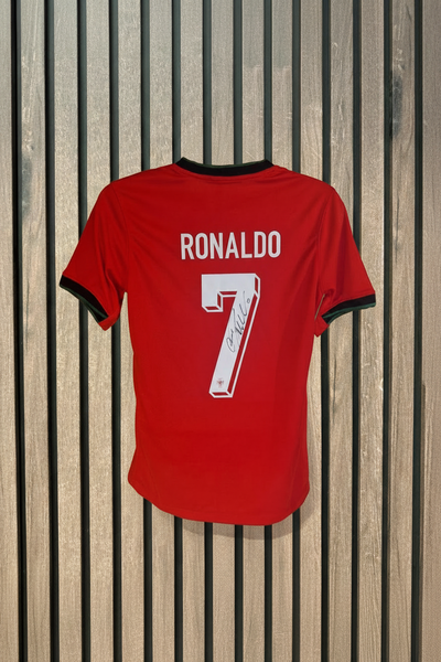 Ronaldo Shirt on Wooden Background - No Stand
