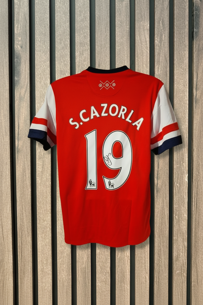 S.Cazorla Shirt – Wood Background, Sharp Focus