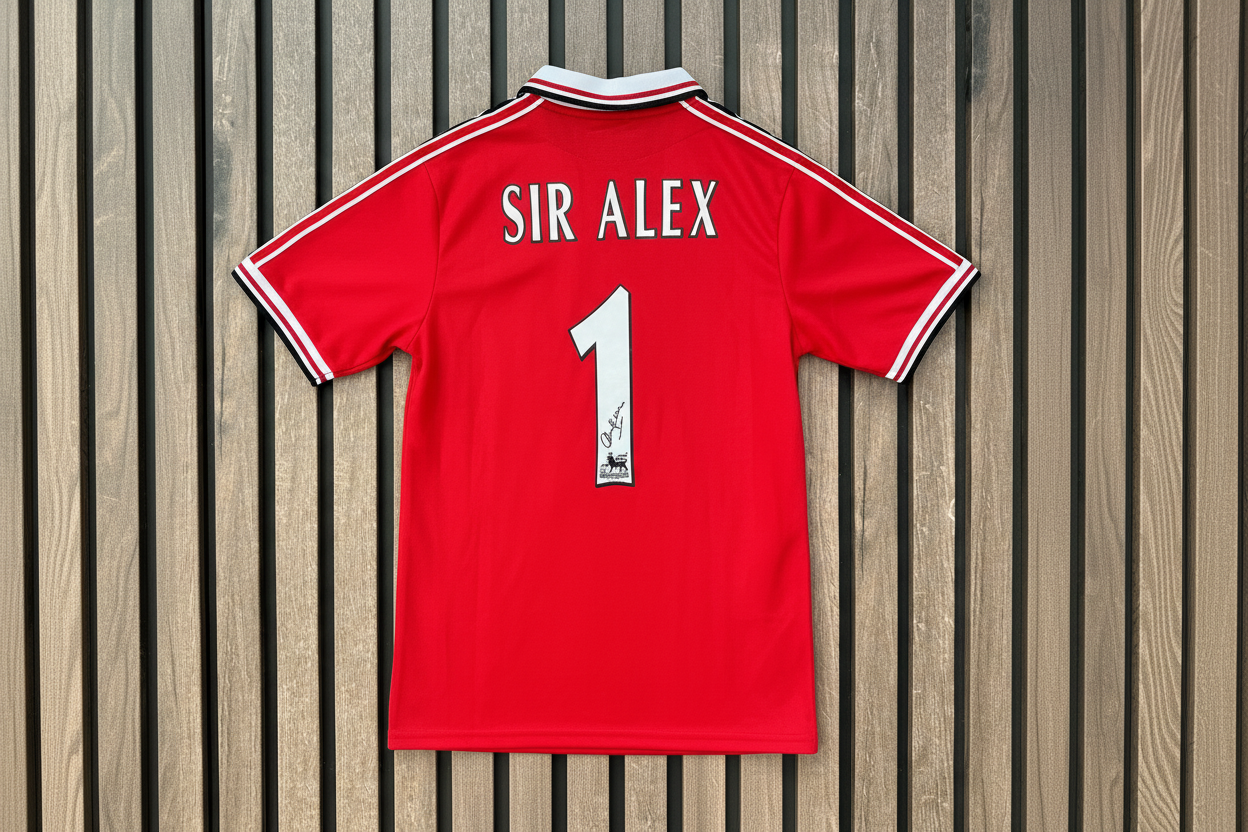 Sir Alex Shirt on Wooden Slat Wall