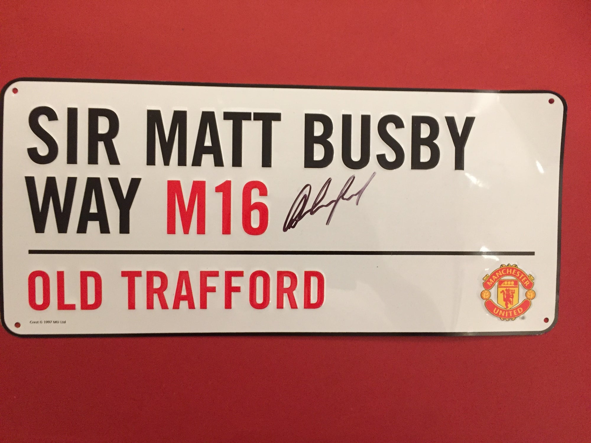 JESSE LINGARD - SINGNERT "MATT BUSBY ROAD" SKILT MED EKTEHETSGARANTI/COA