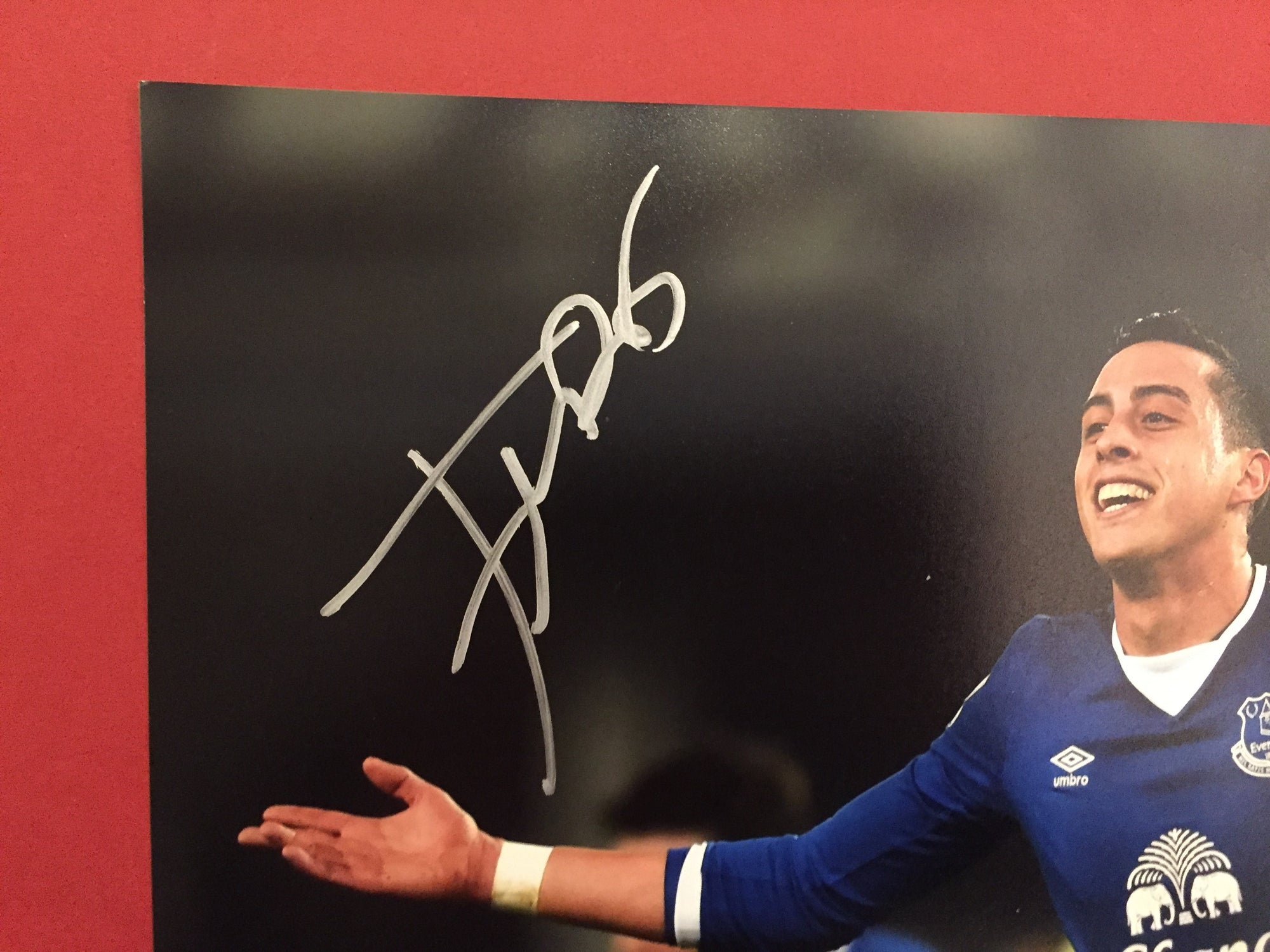 EVERTON - JOSE RAMIRO FUNES MORI - SIGNERT BILDE MED EKTEHETSGARANTI/COA