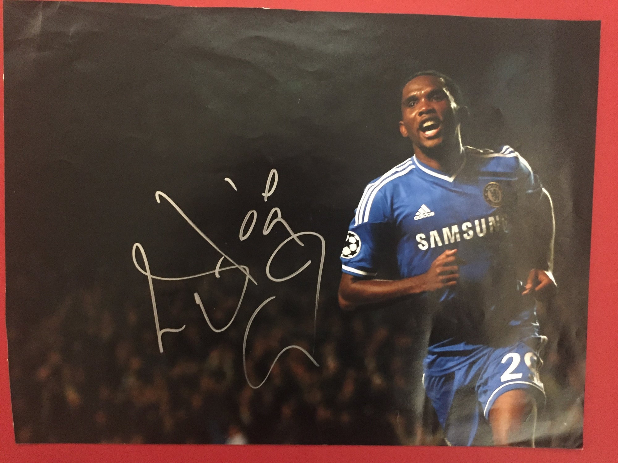 CHELSEA - SAMUEL ETO'O- SIGNERT BILDE MED EKTEHETSGARANTI/COA