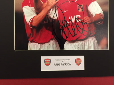 ARSENAL - PAUL MERSON - SIGNERT BILDE MED EKTEHETSGARANTI/COA