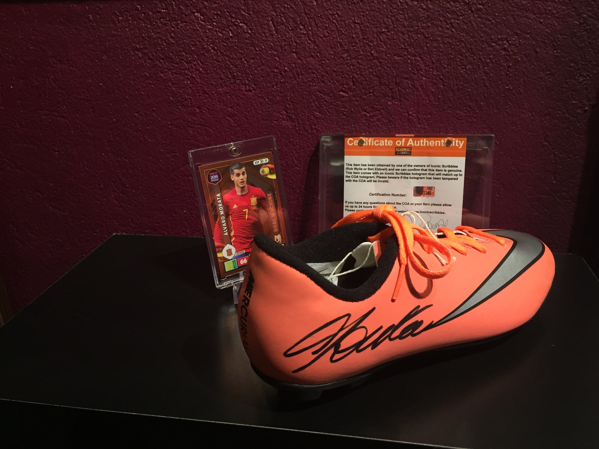 ALVARO MORATA - SIGNERT SKO MED COA-EKTEHETSGARANTI