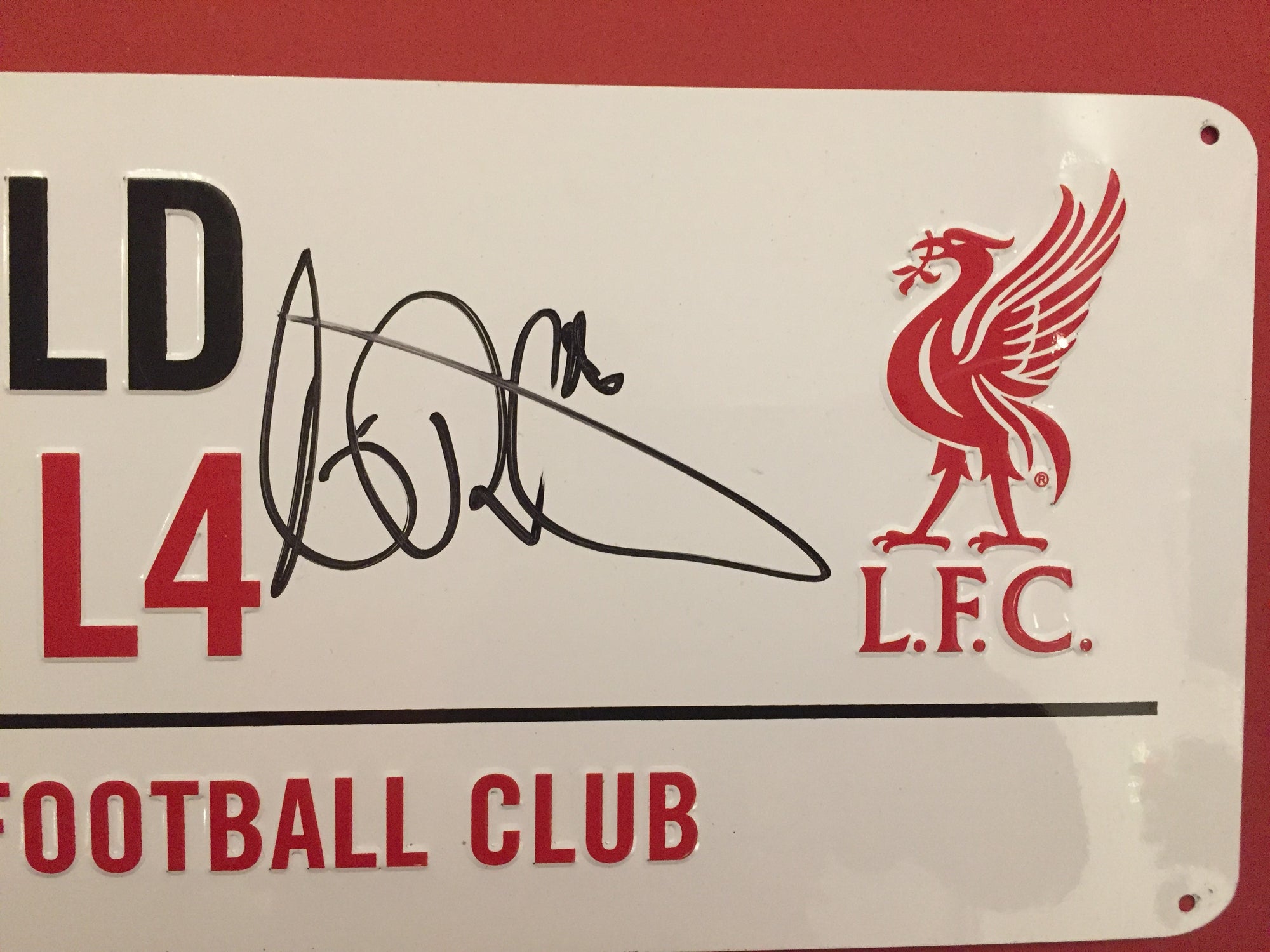 ANDREW ROBERTSON - SIGNERT ANFIELD ROAD SKILT MED COA/EKTEHETSGARANTI