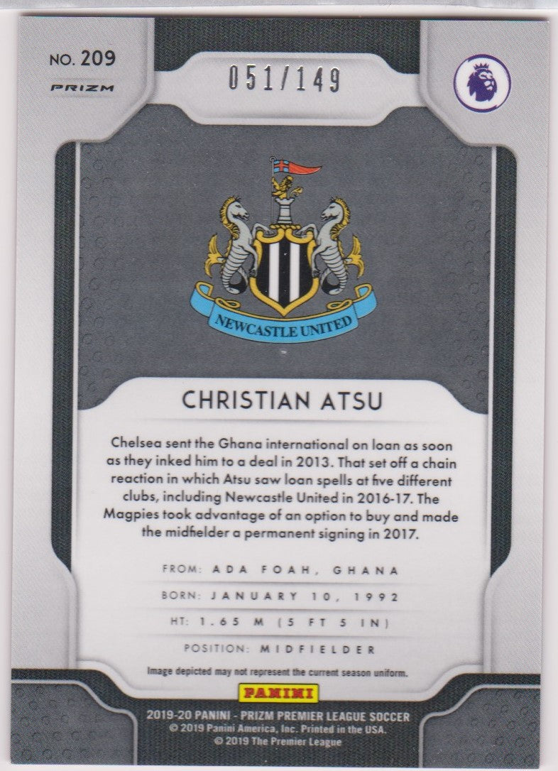 #/149-RED.  209.CHRISTIAN ATSU - NEWCASTLE UNITED - CARD 51 OF 149