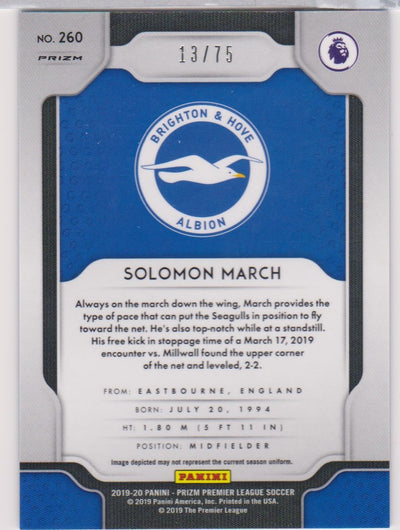 #/075-BLUE ICE.  260. SOLOMON MARCH - BRIGHTON&HOVE ALBION - CARD 13 OF 75