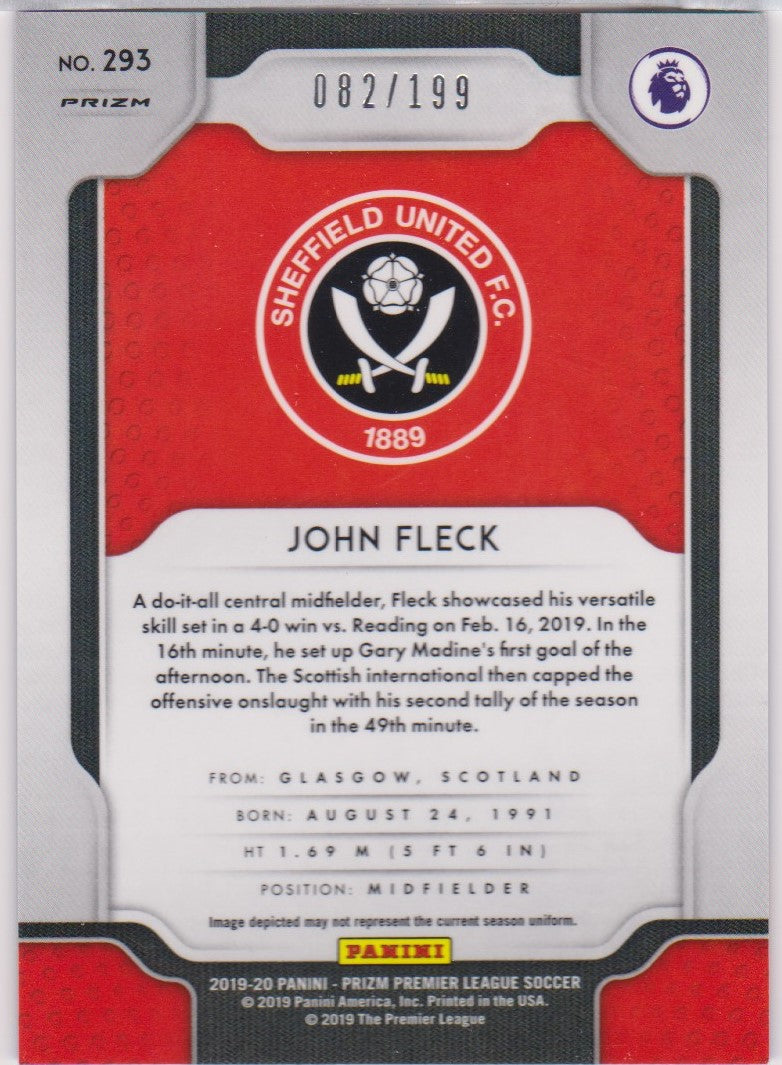 #/199-BLUE. 293. JOHN FLECK - SHEFFIELD UNITED- CARD 082 OF 199