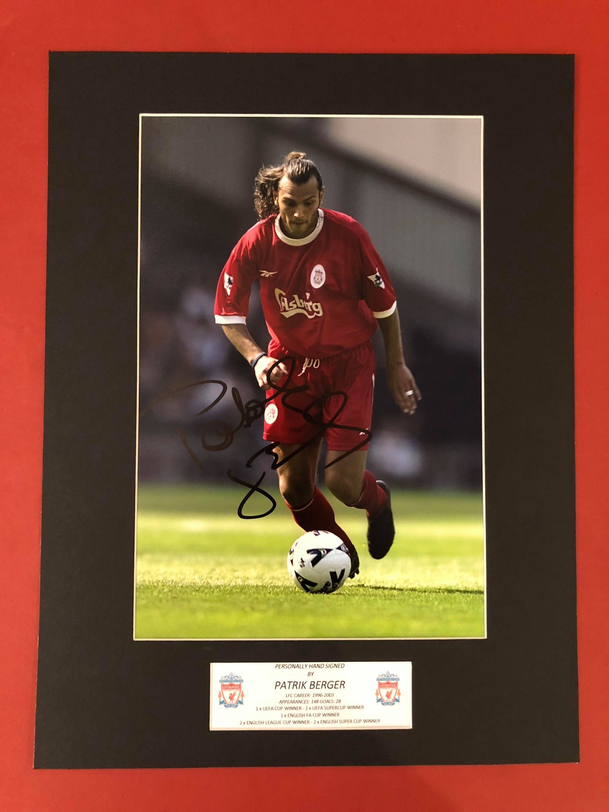 Patrik Berger - Signert bilde med ektehetsgaranti/COA