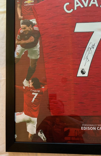 EDINSON CAVANI - FERDIG INNRAMMET SIGNERT DRAKT "ART-FRAME" MED EKTEHETSBEVIS/COA