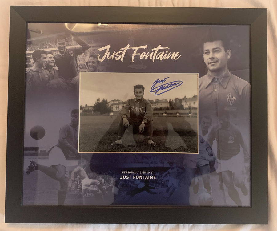 FRANKRIKE - JUST FONTAINE - SIGNERT BILDE I "ART-FRAME" MED EKTEHETSBEVIS