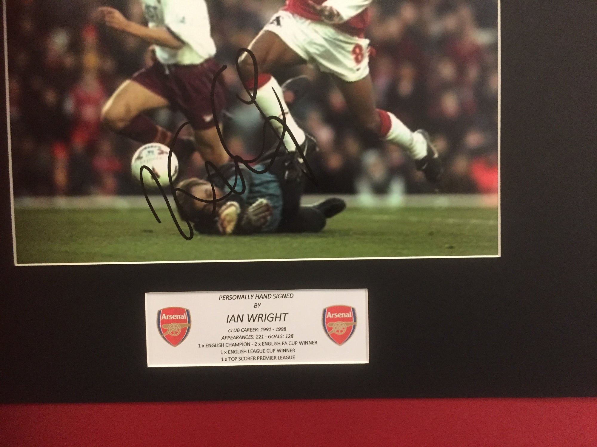 IAN WRIGHT - SIGNERT BILDE MED EKTEHETSGARANTI/COA
