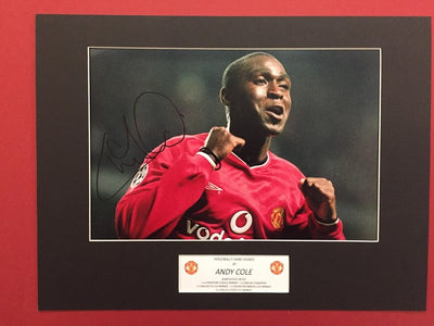 ANDY COLE - SIGNERT BILDE MED EKTEHETSBEVIS/COA