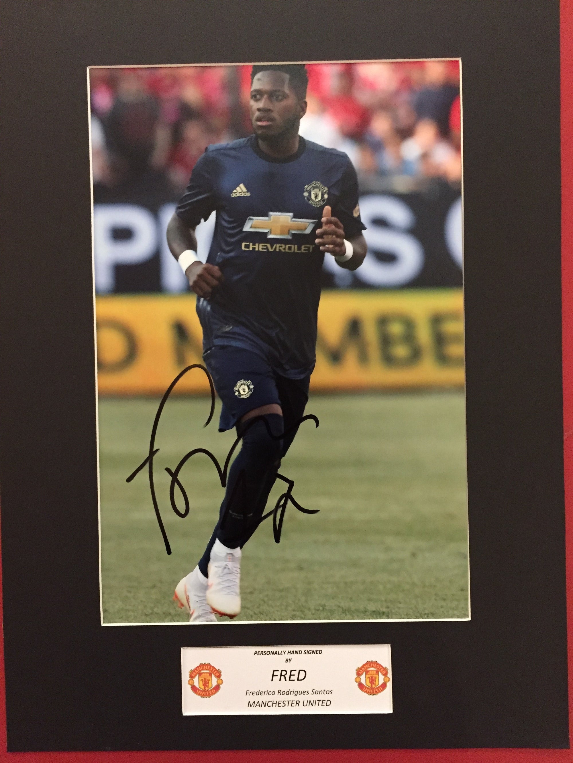 MANCHESTER UNITED - FRED - SIGNERT BILDE MED EKTEHETSBEVIS/COA